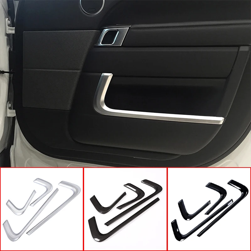 4pcs For Land Rover Range Rover Sport 2014 2015 2016 2017 2018 2019 ABS Chrome Car Interior Door Decor Strip Trim Accessories