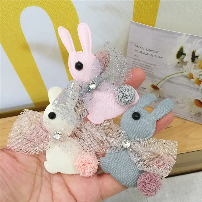 Sweet Rabbit Padded Patches Appliques for Clothes, Sewing Supplies Decoration, Sew-on 4x7cm, 15Pcs per Lot