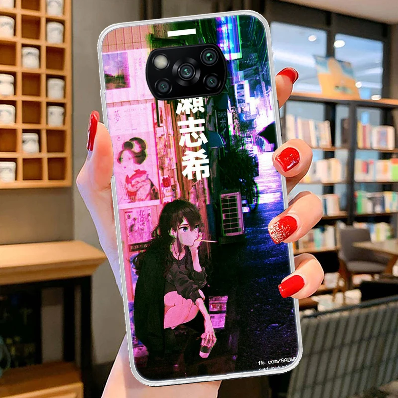 Anime Vaporwave Glitch Hot Phone Case For Xiaomi Poco X3 Nfc M3 F3 F1 Mi Note 10 Pro 11 Lite 11i 8 9 9T 10T CC9 A3 Cover Fundas