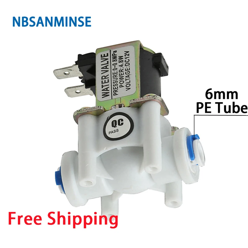 SMJFPDJ 06 PE Tube Push-in Water Solenoid Valve Electric Tea Stove Solenoid Valve Normally Closed DC12V DC24V NBSANMINSE