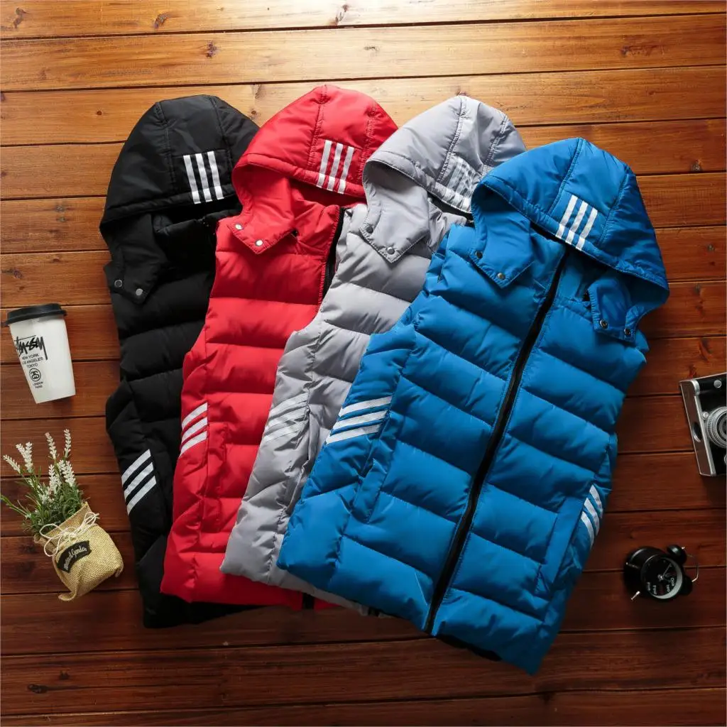 Winter Men Cotton Vest Teens Sleeveless Warm Jacket Male Slim Fit Thick Vest Outerwear