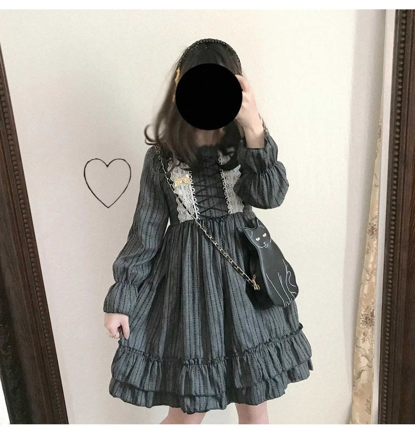 Robe princesse lolita vintage pour filles, tenue de fête en dentelle avec nœud papillon, style victorien, kawaii, gothique, lolita op loli cos