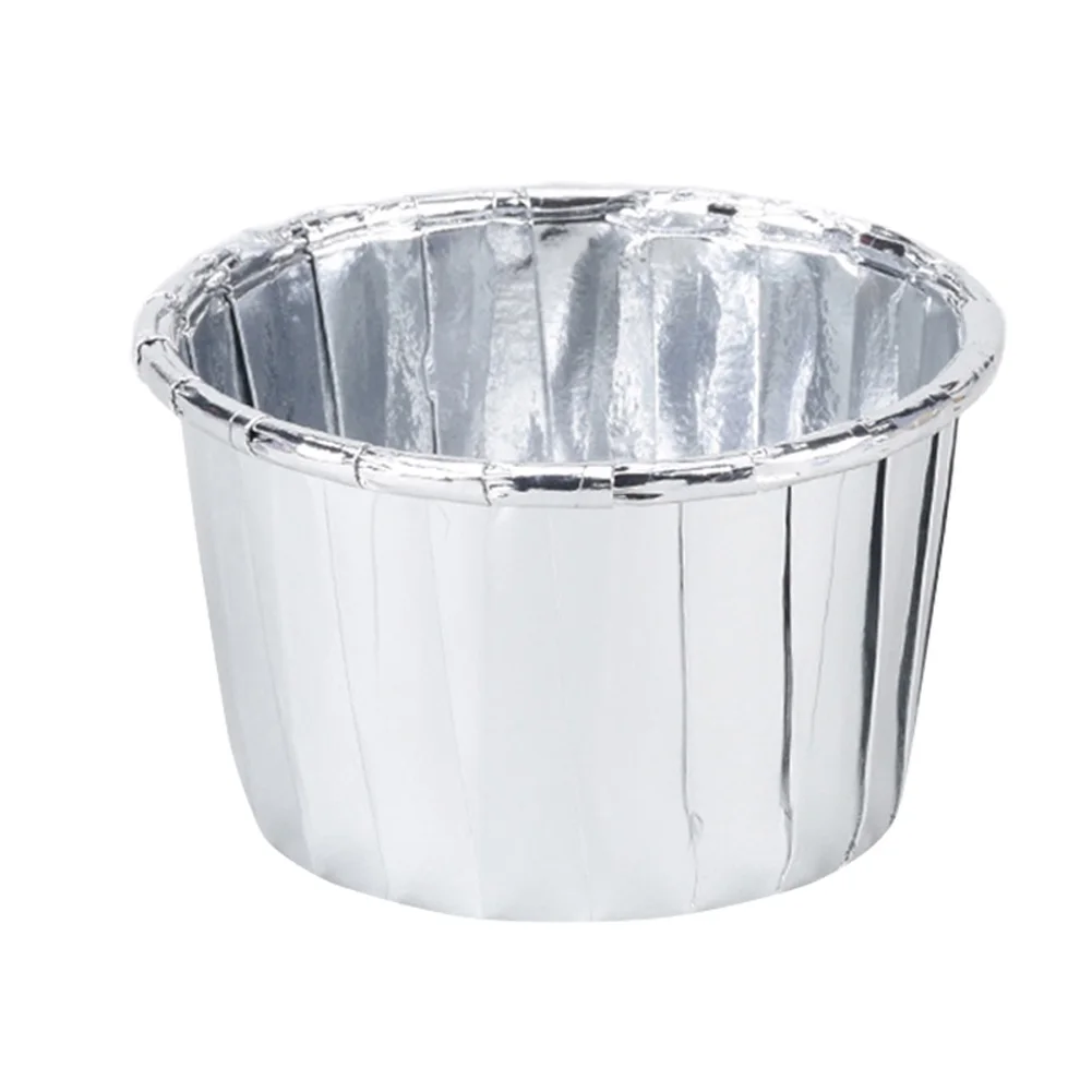 50/100pcs Aluminum Foil Cupcake Paper Cupcake Liner Baking Cups Muffin Cupcake Paper Cups xqmg Cake Tools Bakeware Kitchen new