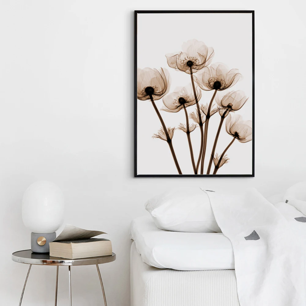 Elegante Poesie Moderne Transparente Blume Leinwand Malerei Kunstdruck Poster Bild Hause Wand Dekoration Einfache Wand Dekor