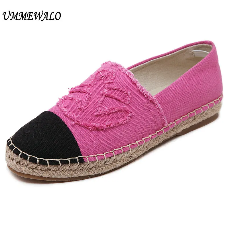 Women Canvas Shoes Slip On Espadrilles Woman Comfortable Round Toe Loafers Flats Ladies Casual Flat Shoes