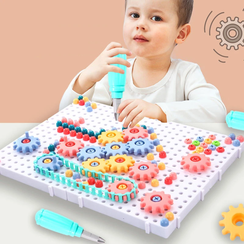 DIY Electric Drill Screw Toys For Children Nut Disassembly Assembly Tools Sets Creative 3D Puzzle Educational Toys Kids Gifts