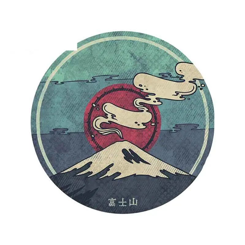 For View Mount Fuji Smoke In Japan Cartoon Waterproof Car Stickers Anime Decal Surfboard RV Decoration 13cm X 12.7cm