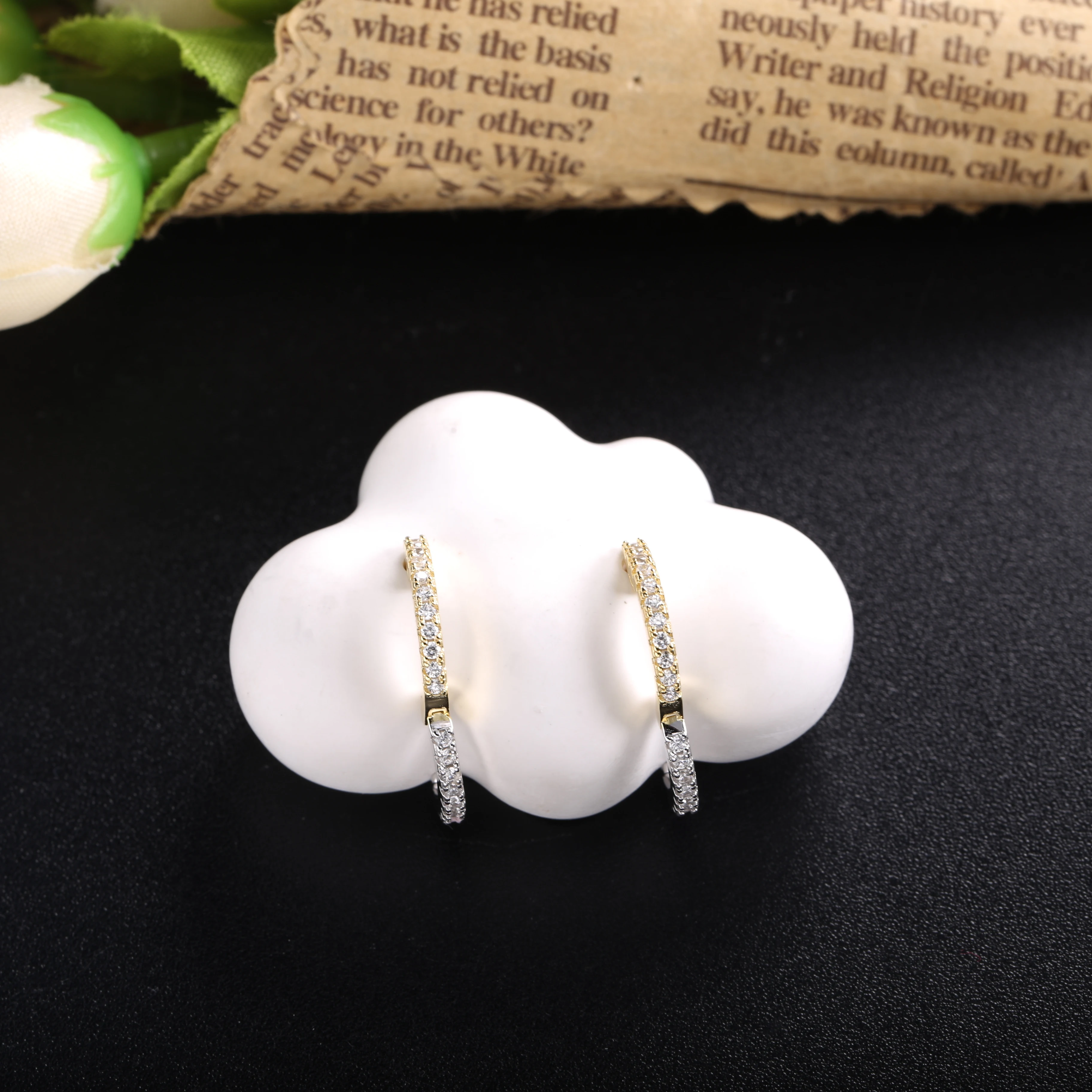 SHADOWHUNTERS-أقراط حلقية من الفضة الإسترليني عيار 925 بألوان متباينة ومجوهرات بأحجار تشيكوسلوفاكيا للنساء #6