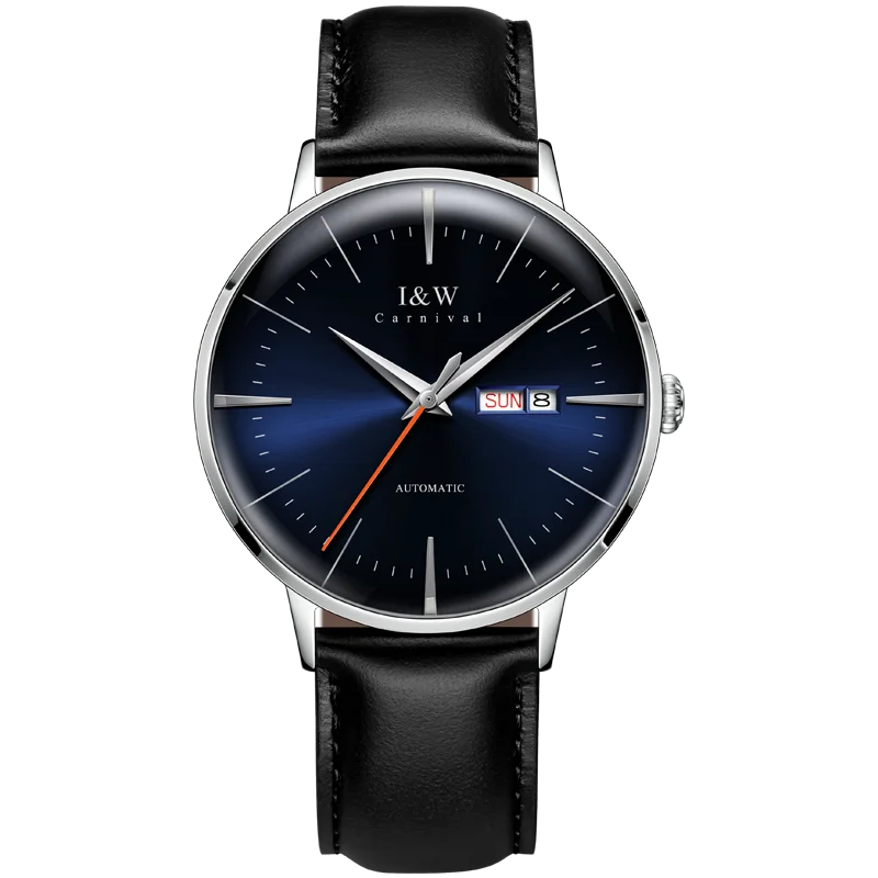2026 MIYOTA 8215 Automatic Watch Men Luxury Brand CARNIVAL Men\'s Watches Double Calendar Sapphire Red Mechanical Watches For Man