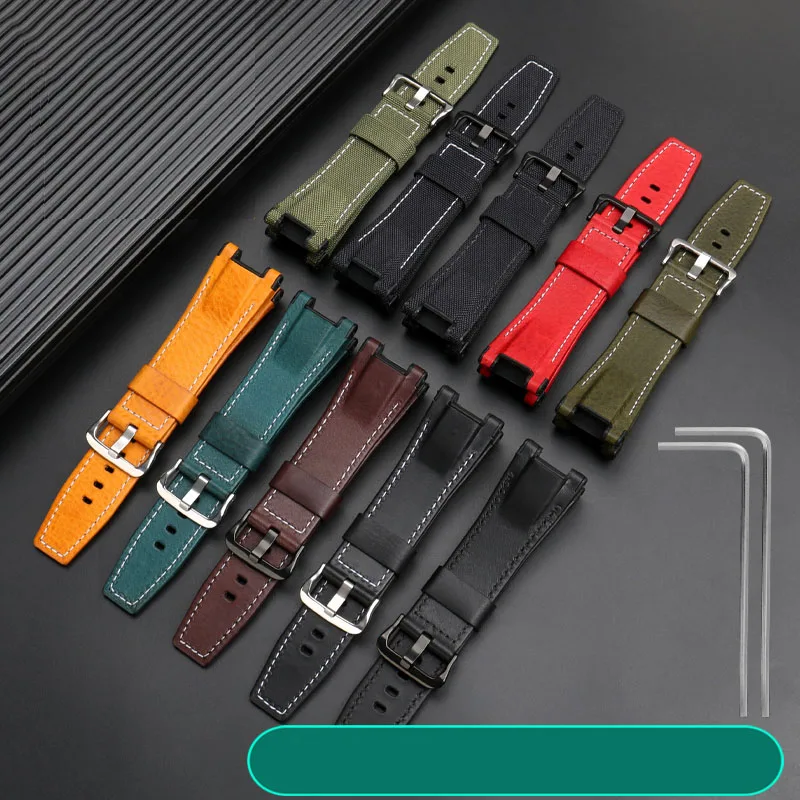 Watch Strap For Casio GST-S100G / S110 / S130L / W100G / W110 / 210B / 400G / 410 /  Wristband 26*14mm Men\'s Leather watchBand