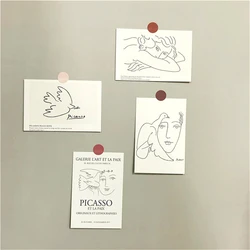 Conjunto de 4 tarjetas de decoración para fotografía, póster pequeño de fondo blanco para pared, papelería creativa para regalo, para la apacia Sexual, simplicidad artística, DIY