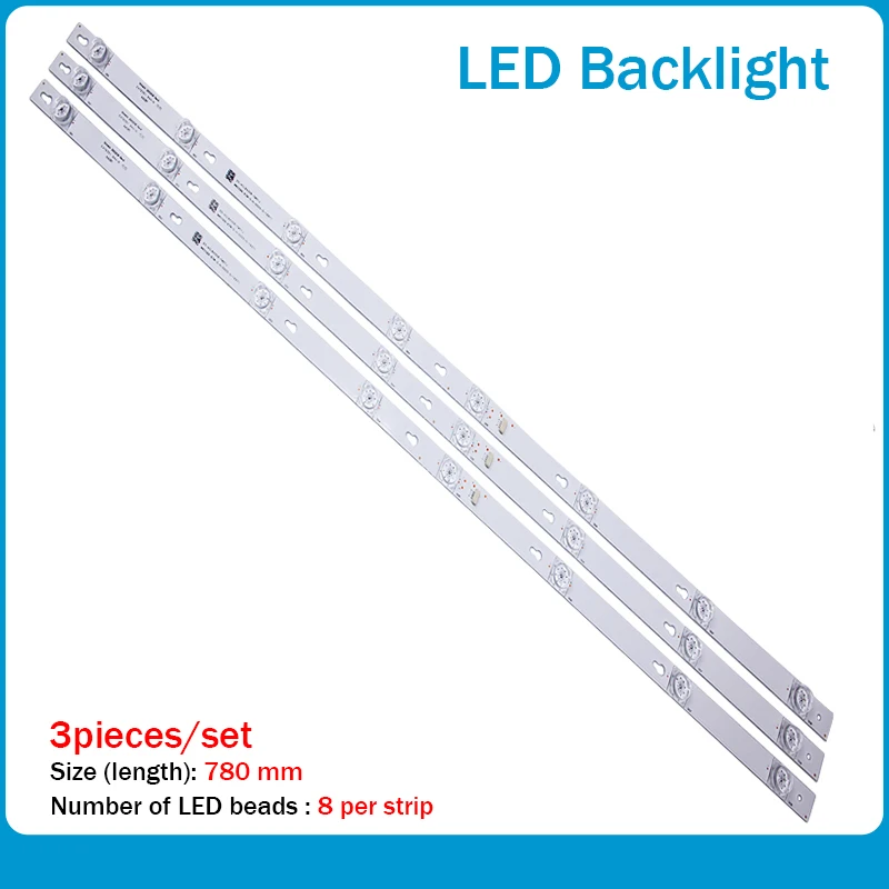 

LED backlight strip 8 lamp for TCL 43"TV D43A810 L43F1B L43P1A-F 43HR330M08A2 V5 Shine0n 2D02636 DS-4C-LB4308-HR02J