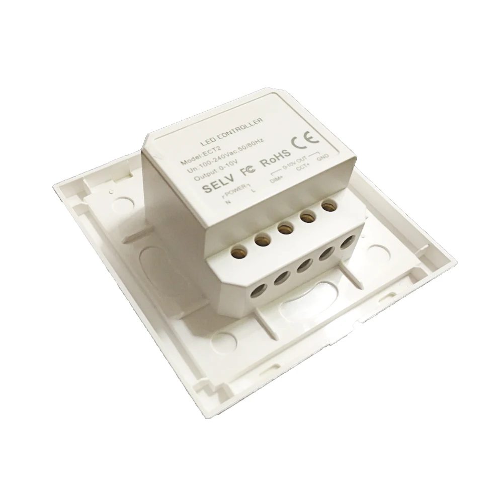 Imagem -03 - Controlador de Temperatura de Tira Led Ltech Cor 010v 2ch 86 mm Parede ct Painel Táctil Cct Controle de Escurecimento Branco Ect2 Novo