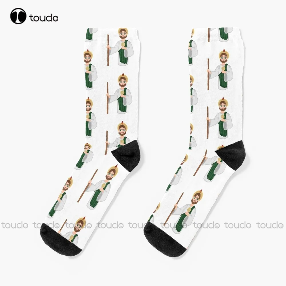 

St. Jude Socks Youth Baseball Socks Christmas New Year Gift 360° Digital Print Personalized Custom Unisex Adult Teen Youth Socks