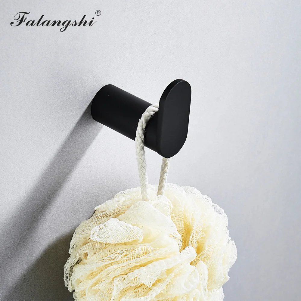 Bathroom Hardware Set Black Robe Hook Toilet Roll Paper Holder Single Towel Rail Bar Bath Accessories Wall Mounted WB8859