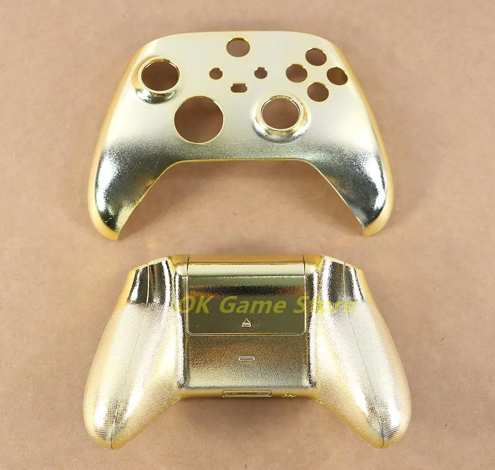 مجموعة واحدة من حافظة الكروم الأمامية + الخلفية لوحدة تحكم Xbox Series X S غطاء تصفيح لاستبدال سلسلة Xbox #4
