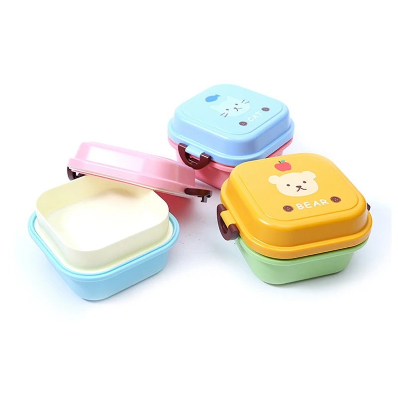 2 Layer Children's Lunch Box High Quality Cartoon Food Storage Box Kids Portable Microwave School Bento Box