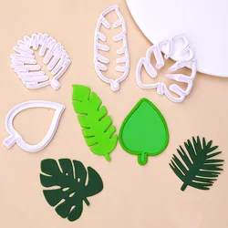 4pcs/set of Leaf Mold Clay Polymer Plant Leaf Printing Cutting Die DIY Ceramic Clay Sculpture Tropical Leaf Modeling Tool