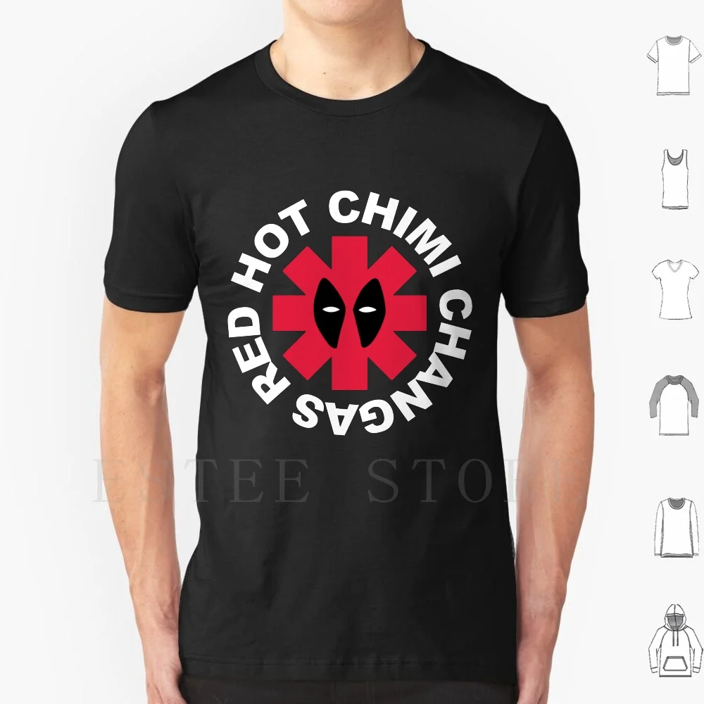 Chimichangas masque facial t-shirt imprimé coton piscine Chimi Changas parodie mort drôle héros bande dessinée bande dessinée poivrons visage