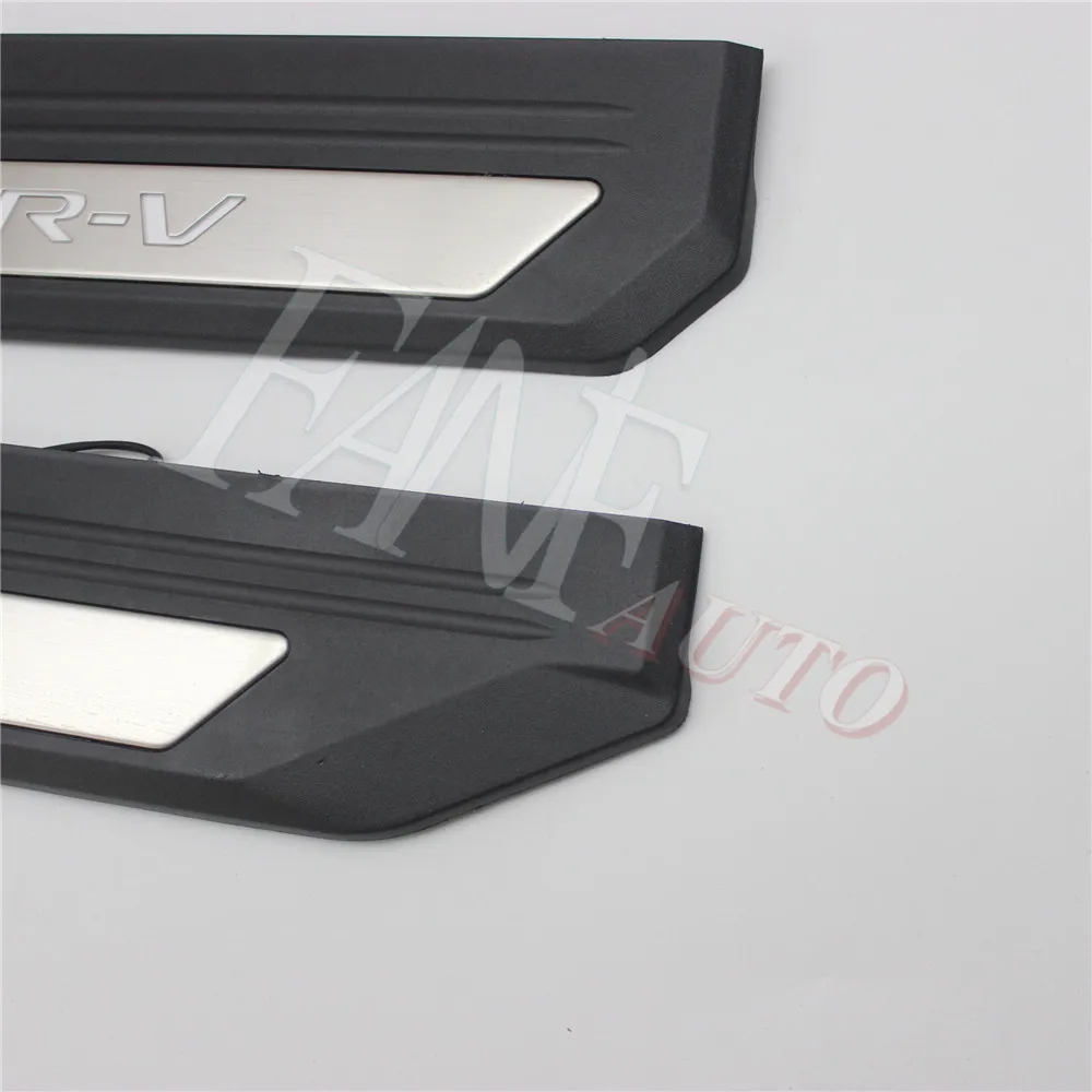 Car Styling Stainless Steel Led Door Sill Scuff Plate Guard Sills Protector Trim For Honda HRV HR-V 2015-2020