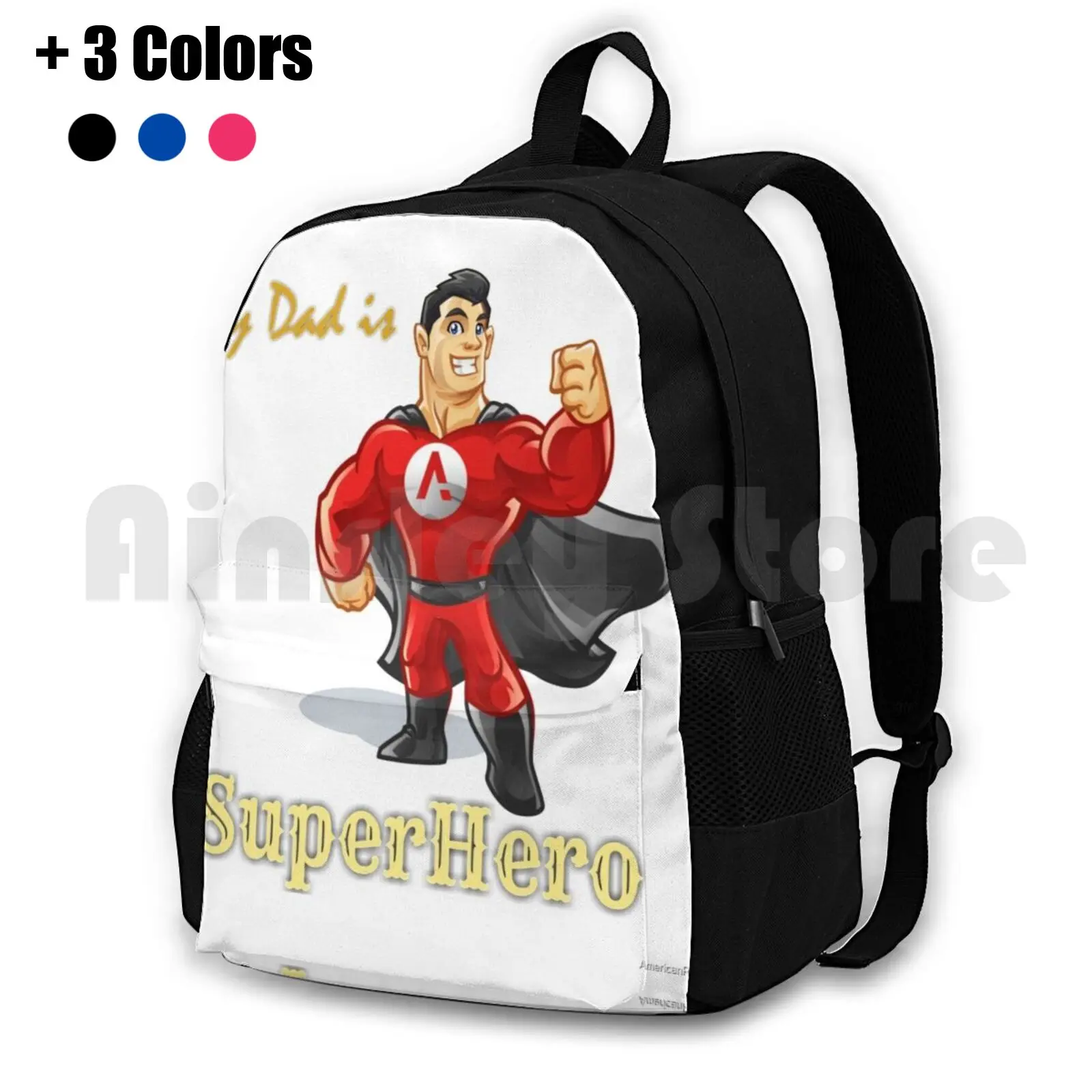 Superhero , Dad , Superdad , Outdoor Hiking Backpack Waterproof Camping Travel Dad Father Superhero Fathers Day Super Dad Super