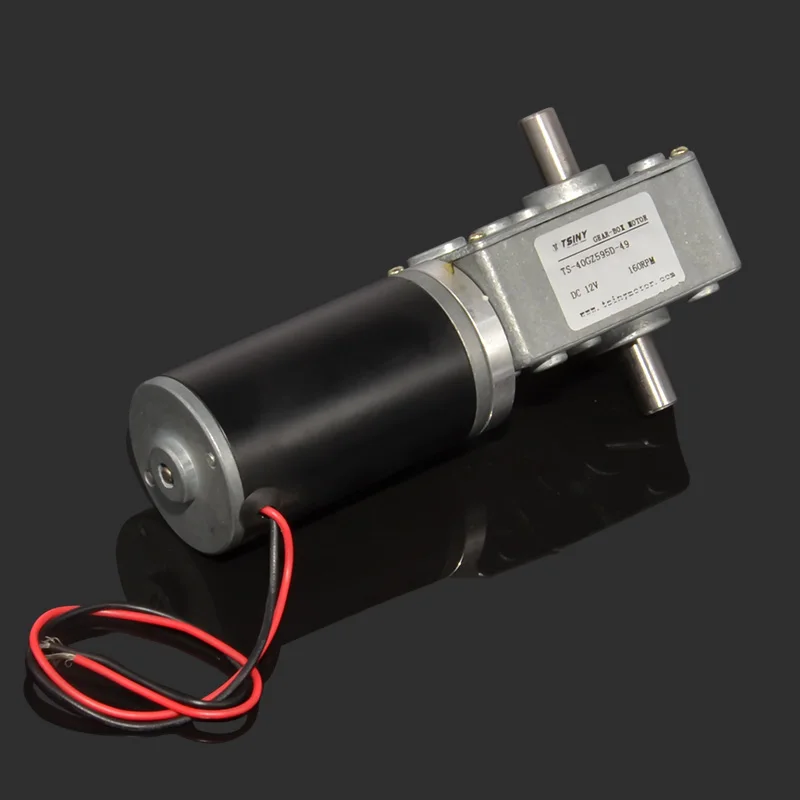 Miniature right-angle steering gear reduction motor 12V160 rpm single and dual shaft DC turbine worm reduction motor