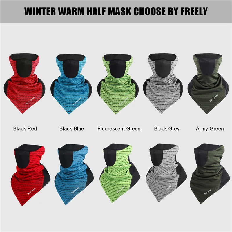 WEST BIKING Winter Bike Cycling Mask Fleece Thermal Bicycle Half Face Mask Scarf Warm Ear Protection Skiing Running Face Mask