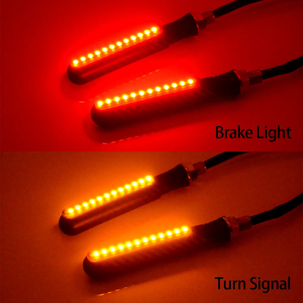 Motorcycle Led Turn Signals Directional Indicators Flashing Rear Tail Brake Flasher Light Stop Signal Light Motorcycle DRL Lamp