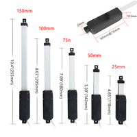 DC 12V Linear Actuator 20N Lifter Telescopic Rod 25mm 50mm 75mm 100mm 150mm Switch Pause Remote Controller Micro Lineal Actuador