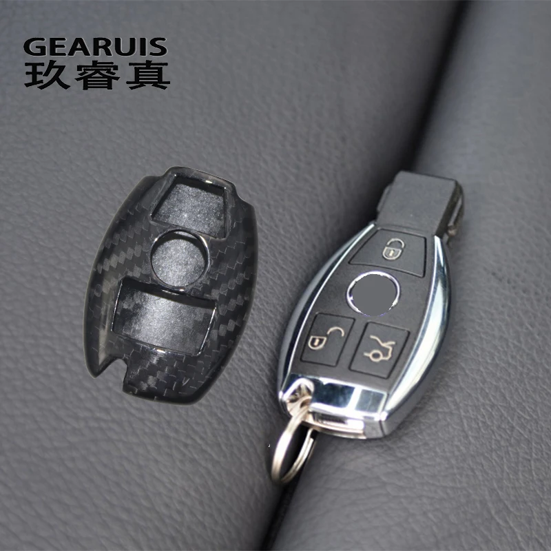 

Car Styling Carbon fiber Key Rings Protection Cover Sticker Trim For Mercedes Benz A B C E R S Class W212 W213 W205 W204 GLA CLA