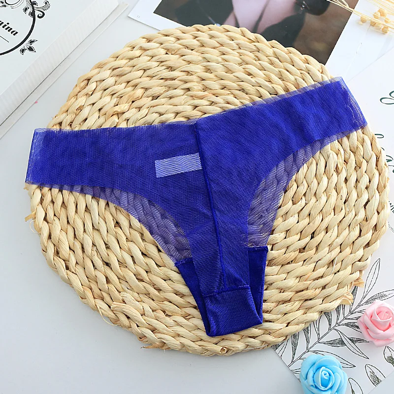 

CP043 10pcs/lot Women Seamless Underwear Sexy Mesh G-String Tanga Transparent Lace Panties Thongs Female Summer Lingerie