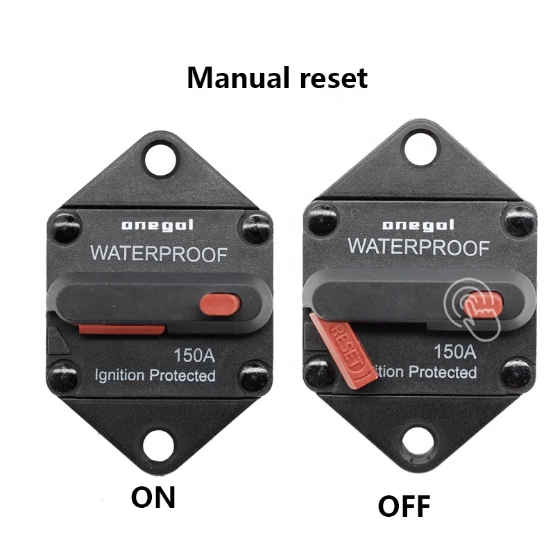 30A 40A 50A 60A 70A 80A 100A 110A 120A 130A 140A 150A AMP 12-48V DC Circuit Breaker Fuse Reset  Car Boat Auto Waterproof