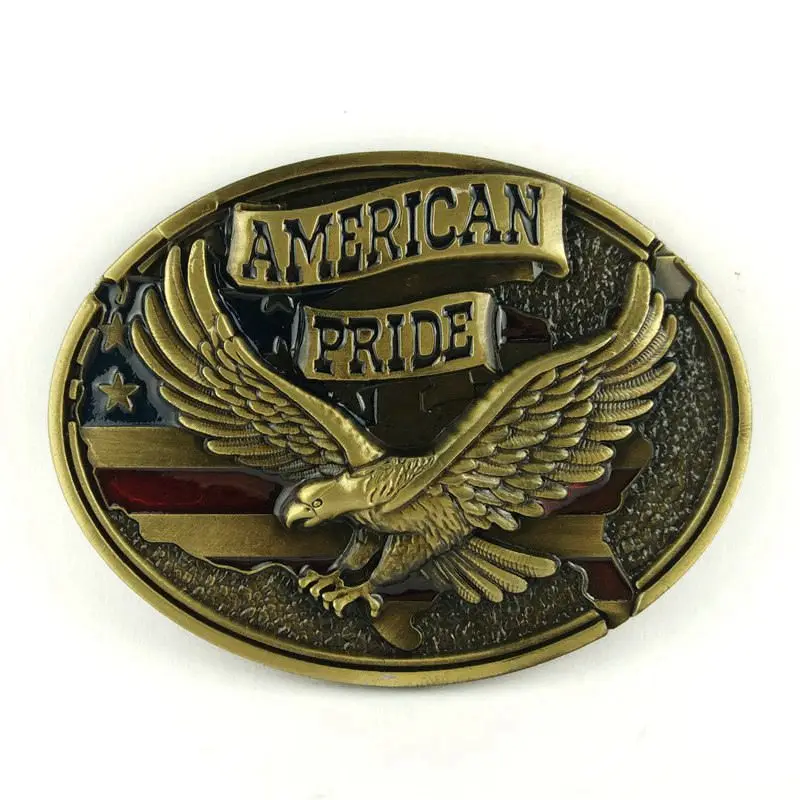 AMERICAN PRIDE Flying Eagle Antique Bronze Metal Belt Buckle for Casual Men Waist Belt Western Cowboy DIY Accessories Cool Gift