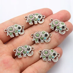 10pcs cristallo elefante gioielli collegamento fai da te fatti a mano collana braccialetto pendente accessori moda gioielli