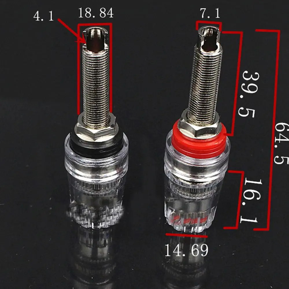 Haldinamarquês 4 peças plugues tipo banana hifi, terminais de casal, conector preto vermelho, poste de ligação para amplificador, plugue alto-falante jack