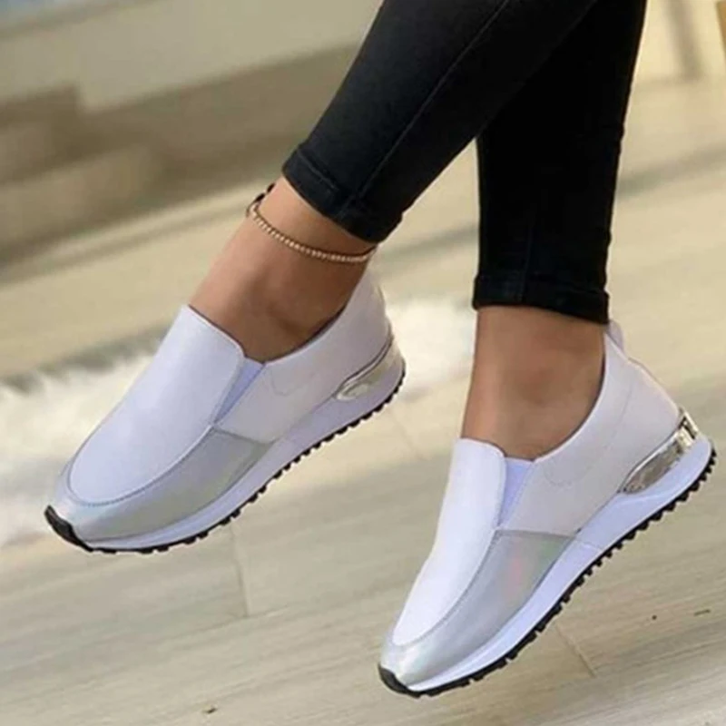 Ladies Vulcanize Shoes Sneakers Women Shoes Ladies Slip-On Solid Color Sneakers for Female Sport Mesh Casual Shoes for Women