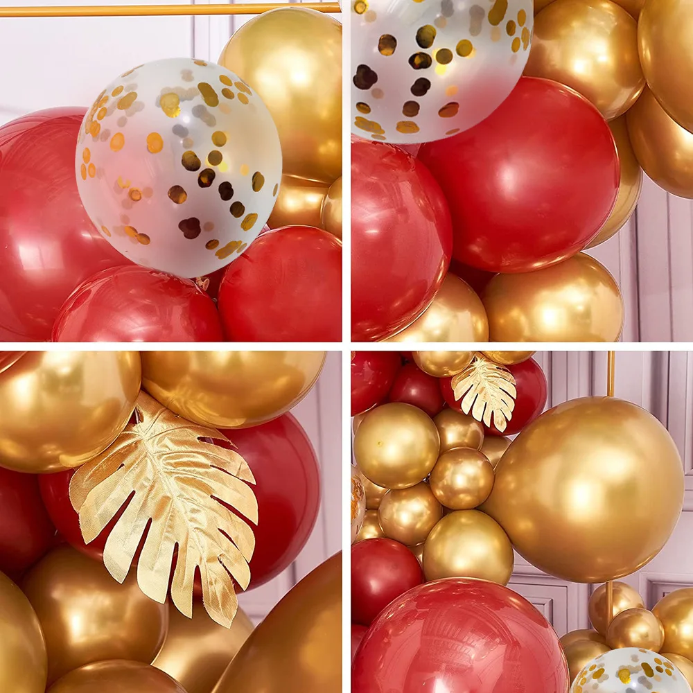 80Pcs 10inch Pomegranate Red Confetti Latex Balloons Wedding Globos Birthday baby shower House New year party Decorations