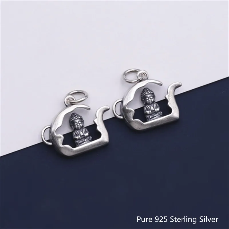 

925 Sterling Silver Earring DIY Jewelry Accessory Buddhism Pendant Base Charm for Women Men Bracelet DIY Jewelry Findings