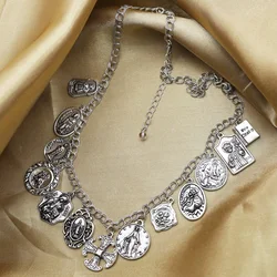 Vintage Saint Medals Church Bible St. Benedict Catholic Cross Religious Prayer Pendant Charms Necklace Fashion Woman Jewelry