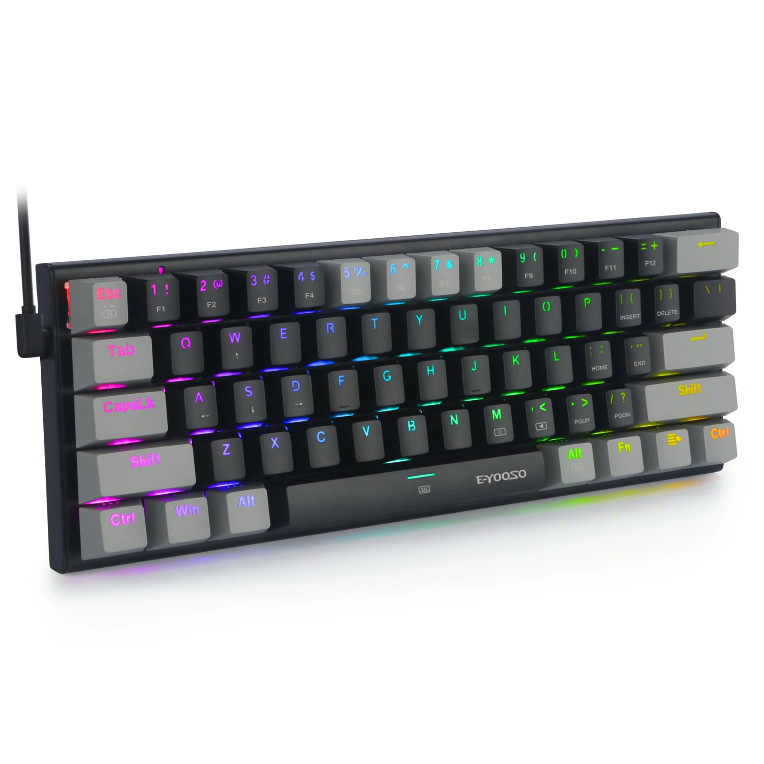 HUO JI E-YOOSO Z-11 61 Keys Gaming Mechanical Keyboard USB Wired RGB Backlit Gamer Mechanical Keyboard For Desktop Laptop