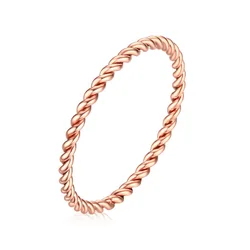 JHSL 1.5mm Small Mini Silver Rose Gold Color Stainless Steel Twisted Women Rings Fashion Jewelry US size 4 5 6 7 8 9
