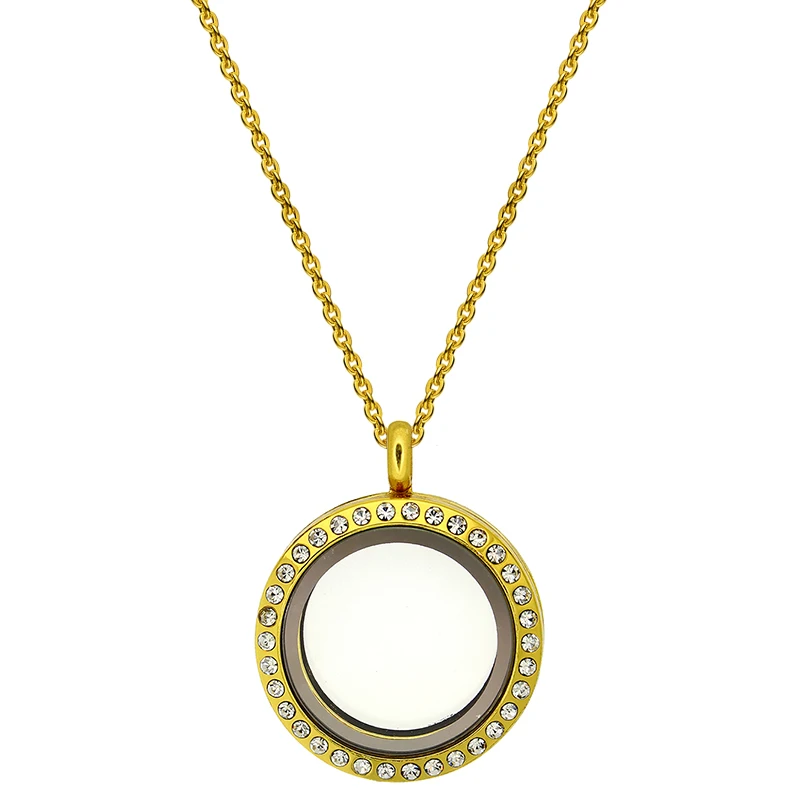 1pcs 30mm Chains Necklace Pendant Charms Stainless Steel Diy Jewelry Necklace For Women Gift Glass Floating Locket