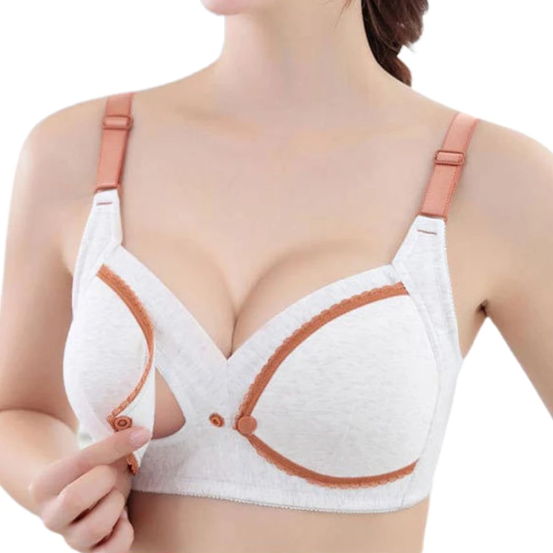 Sujetador de lactancia materna con hebilla frontal abierta, Bralette sin aros con relleno ligero, ropa interior de realce para dormir