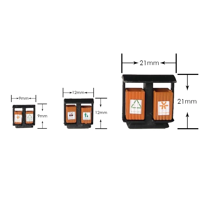 HO/N Scale Model Street Trash Can Micro Landscape Garbage DIY Material Rubbish Bin Miniature Mini Simulation Ashcan Sand Table