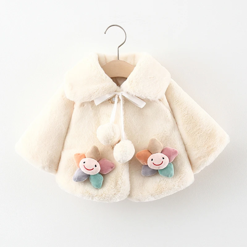 Autumn Winter Baby Jacket For Girls Cute Christmas Princess Cloak Outerwear Infant Plush Coat Snowsuit Newborn Baby Girl Clothes