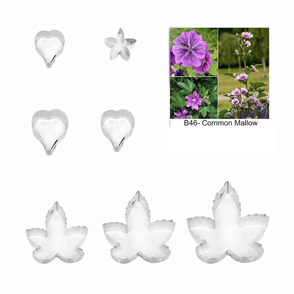 Common Mallow fondant sugar flower cutters baking cake decorations Polymer Clay Cold Porcelain gumpaste tools