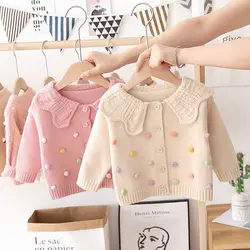 Girls' Knitted Cardigan Jacket Children's Jacket Baby Bottoming Long-Sleeved Sweater For Kids Clothes Coat Top