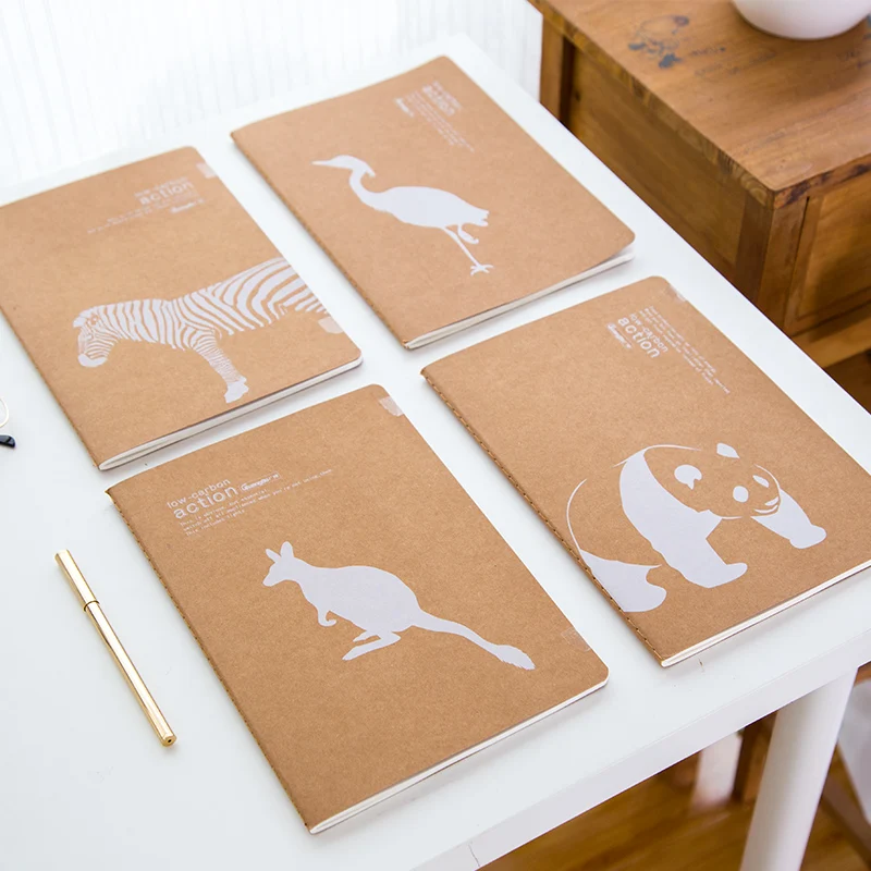 A5 B5 gruby notatnik notatnik obszerny Kraftpaper zwierząt piśmienne niestandardowy notatnik miękka powierzchnia duży notatnik praktyka studencka