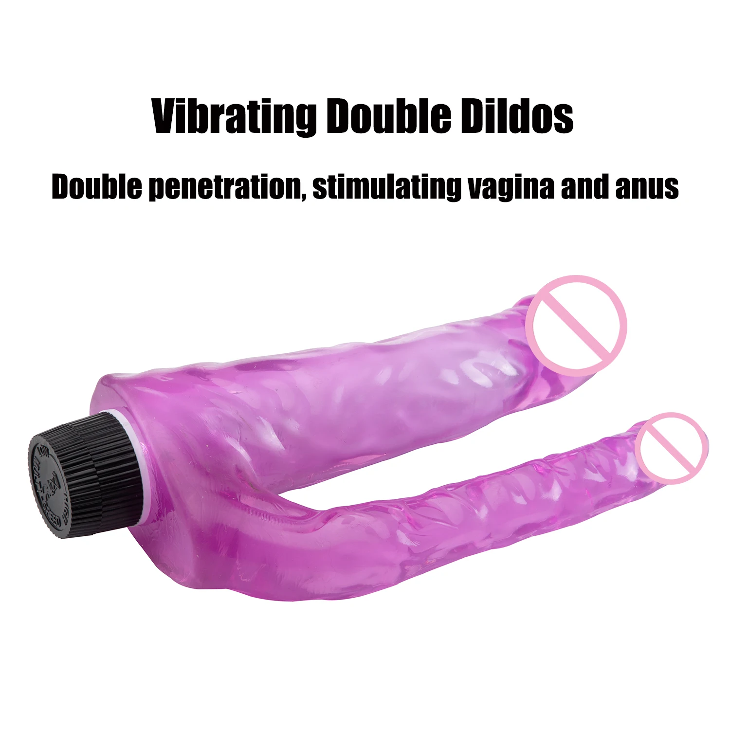 Vibrating Double Dildos Double Penetration Vagina and Anus Soft Phallus Erotic Huge Dick Double Headed Penis Sex Toys for Women