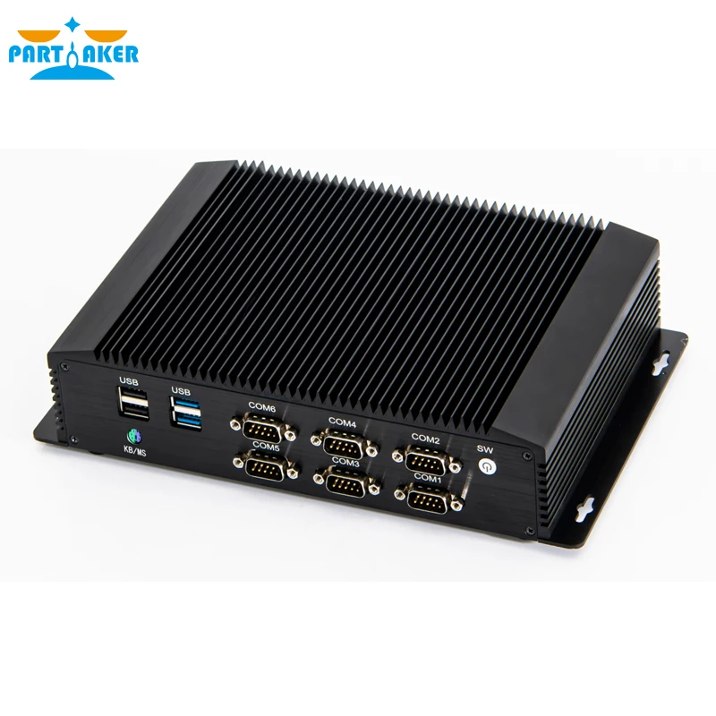 Partaker 산업용 미니 PC, 10 세대 인텔 코어 i7 10510U, 6 x COM RS232 RS422 RS485 HD-MI VGA GPIO PS2 포트 소형 컴퓨터